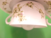 Tassenlampe Blumenmuster grün