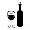 Ministempel - Motivstempel - Weinglas mit Flasche